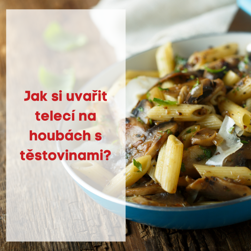 Jak si uvařit telecí na houbách s těstovinami ?