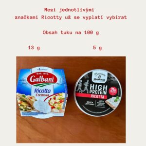 Ricotta a hubnutí - rozdíly
